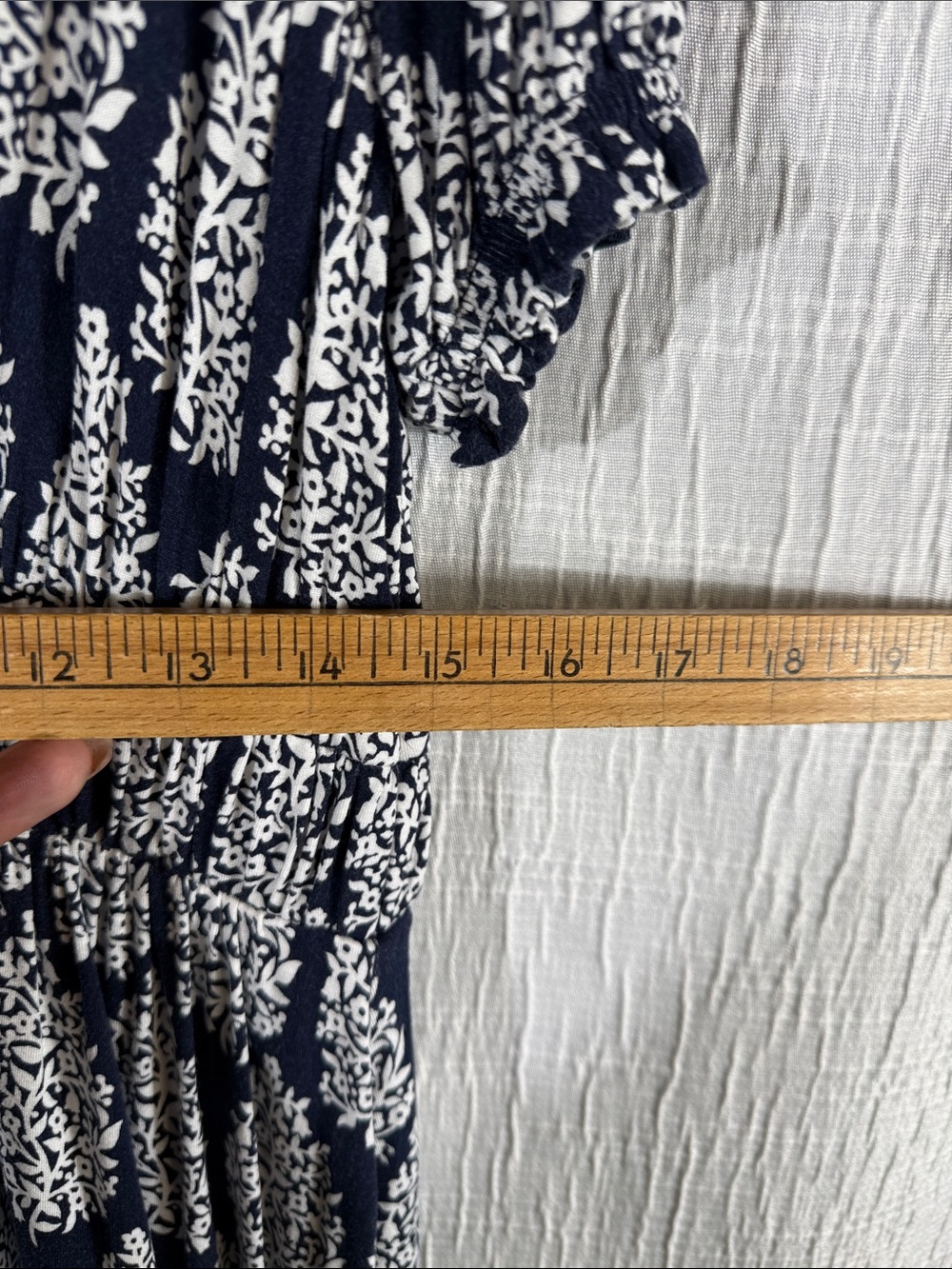 BODEN Rosanna Jersey Midi Tea Dress Sz 10 Blue French Navy Floret Paisley - Picture 8 of 9